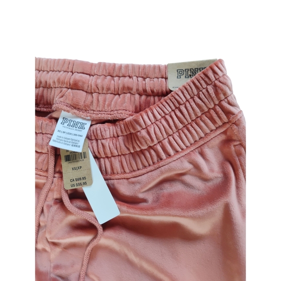 Victoria's Secret PINK NWT Velour Skinny Joggers Women's Size XS Pink/Peach - Picture 4 of 8